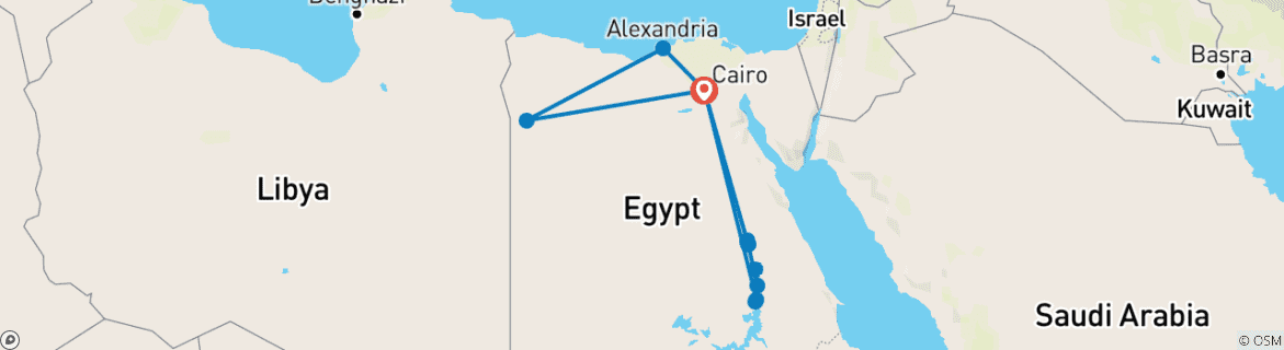 Image d'une carte montrant l'itinéraire du circuit