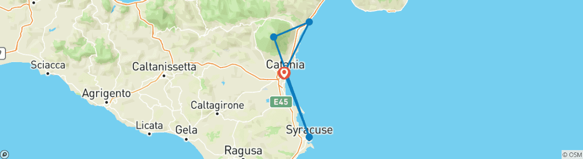 Carte du circuit Visite de la Sicile en petit groupe pour femmes seulement