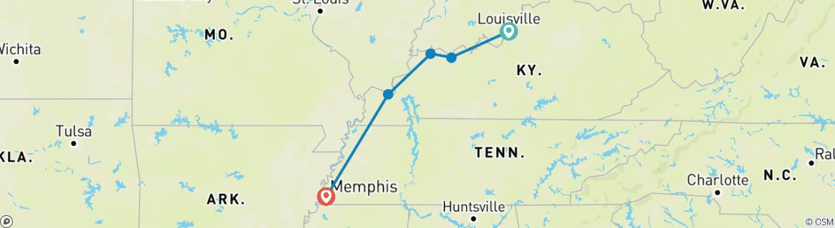 Image d'une carte montrant l'itinéraire du circuit