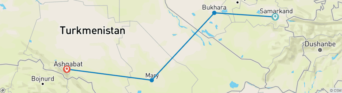 Kaart van Woestijnen en koepels