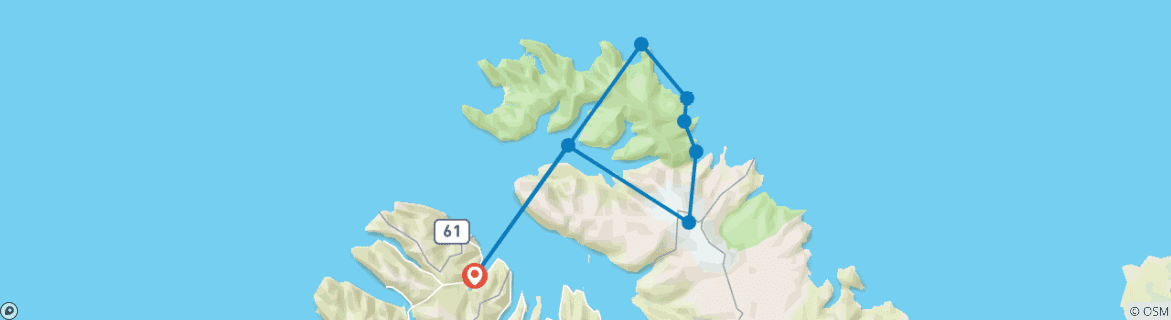 Image d'une carte montrant l'itinéraire du circuit