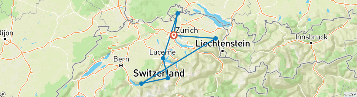 Image d'une carte montrant l'itinéraire du circuit