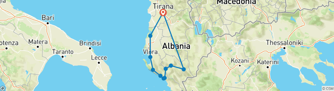 Image d'une carte montrant l'itinéraire du circuit