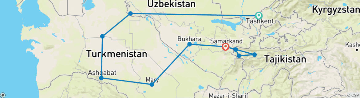 Imagen de un mapa que muestra la ruta del circuito