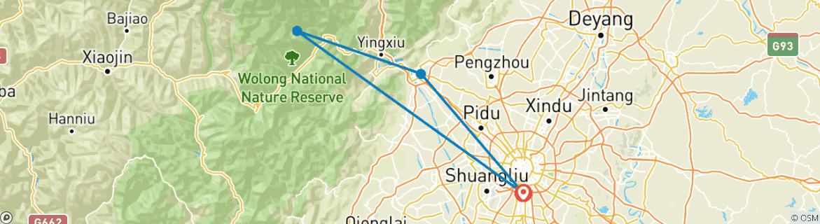 Image d'une carte montrant l'itinéraire du circuit