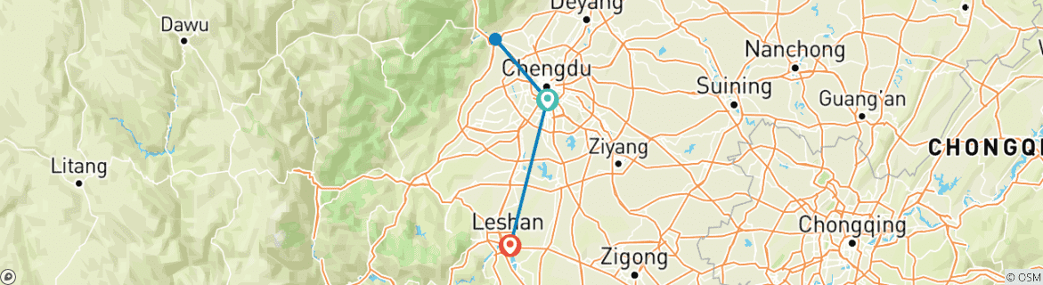 Image d'une carte montrant l'itinéraire du circuit