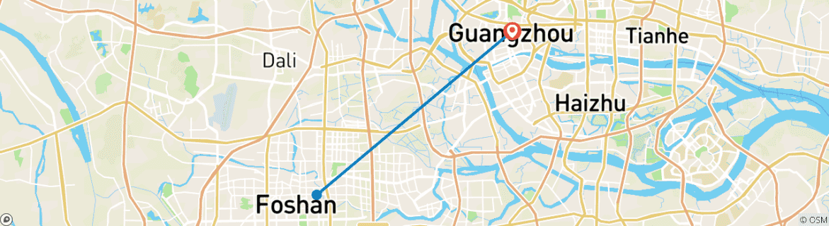 Image d'une carte montrant l'itinéraire du circuit