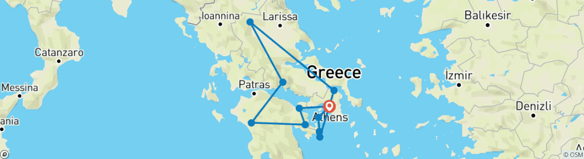 Image d'une carte montrant l'itinéraire du circuit