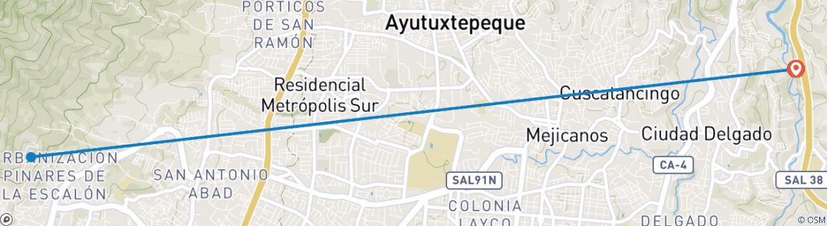 Carte du circuit L'essentiel du Salvador en 4 jours