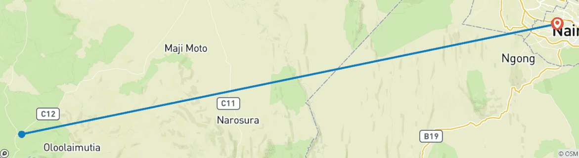 Image d'une carte montrant l'itinéraire du circuit