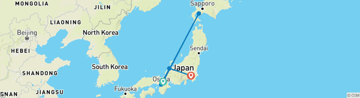 Image d'une carte montrant l'itinéraire du circuit