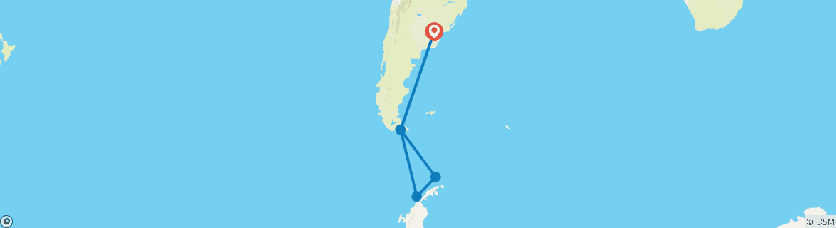 Image d'une carte montrant l'itinéraire du circuit