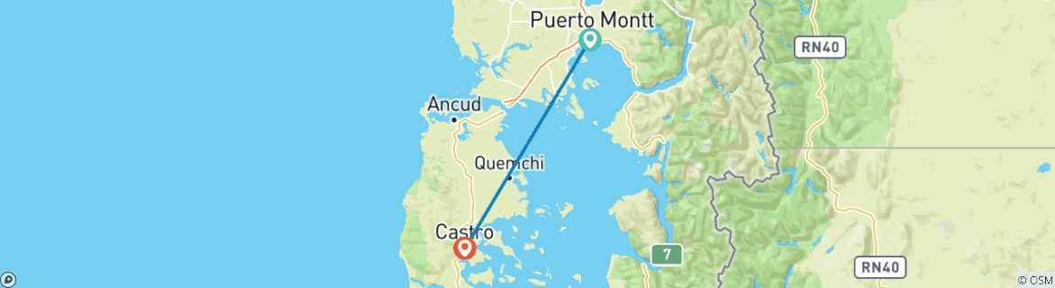 Foto van een kaart met de route van de rondreis