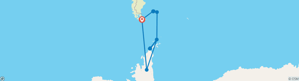 Karte mit der Reiseroute