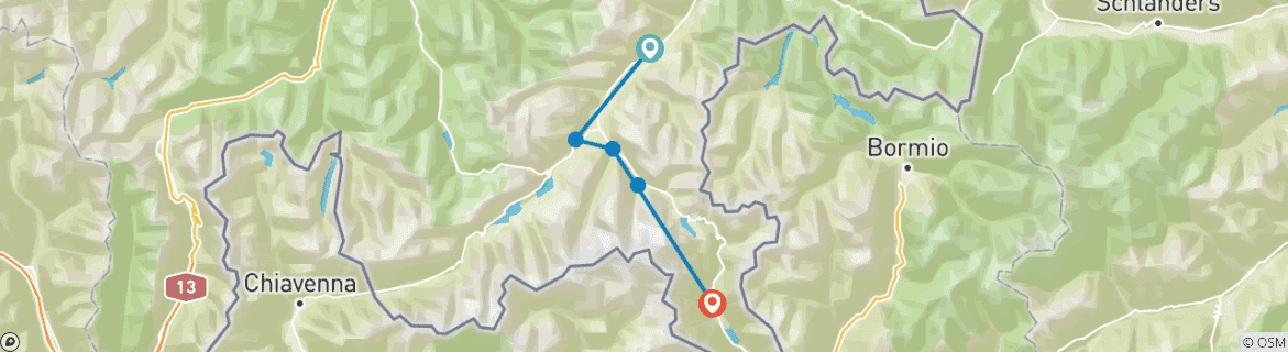 Karte mit der Reiseroute