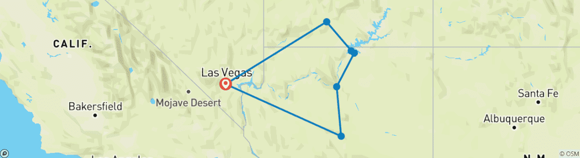 Image d'une carte montrant l'itinéraire du circuit