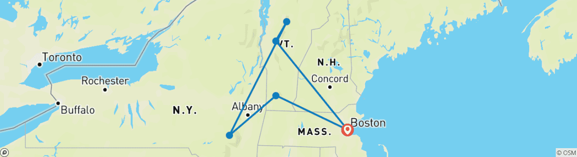 Karte mit der Reiseroute