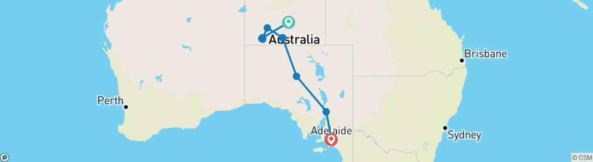Image d'une carte montrant l'itinéraire du circuit