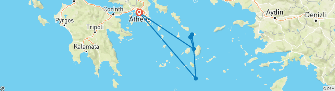 Image d'une carte montrant l'itinéraire du circuit