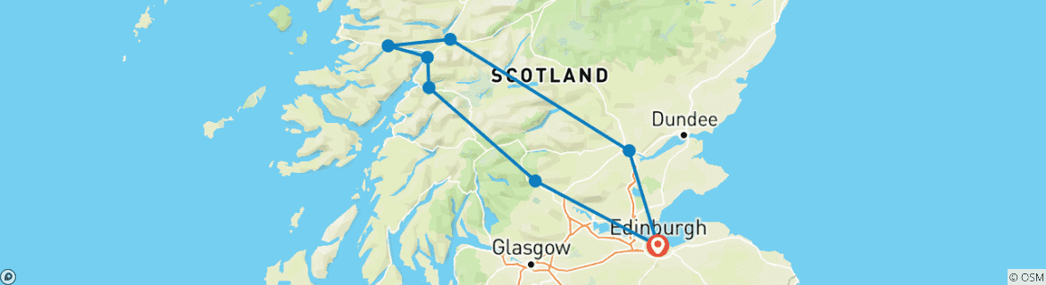 Image d'une carte montrant l'itinéraire du circuit