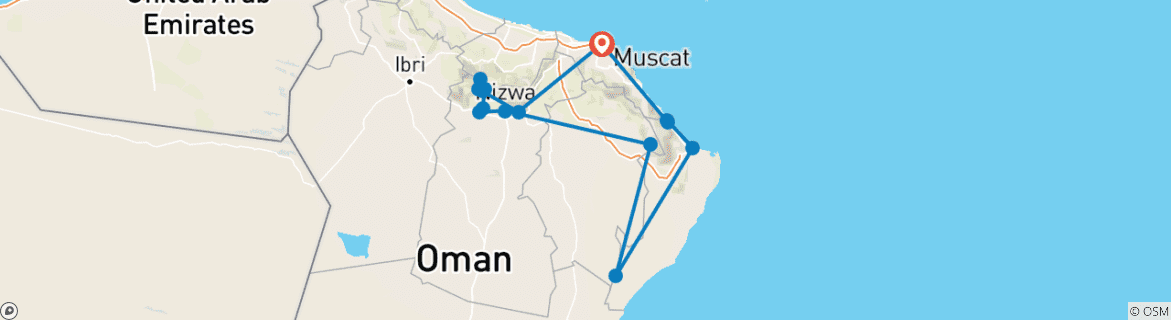 Karte mit der Reiseroute