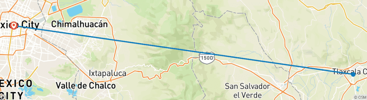 Image d'une carte montrant l'itinéraire du circuit