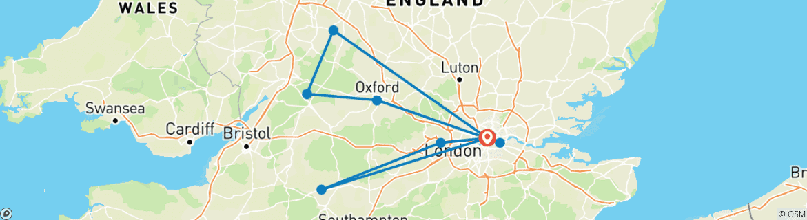 Image d'une carte montrant l'itinéraire du circuit