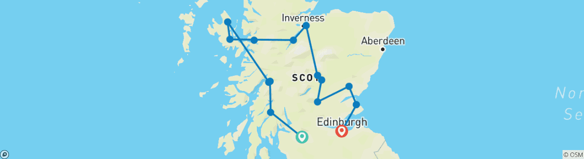 Image d'une carte montrant l'itinéraire du circuit