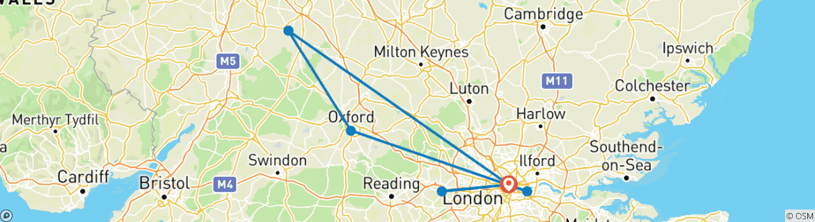 Karte mit der Reiseroute