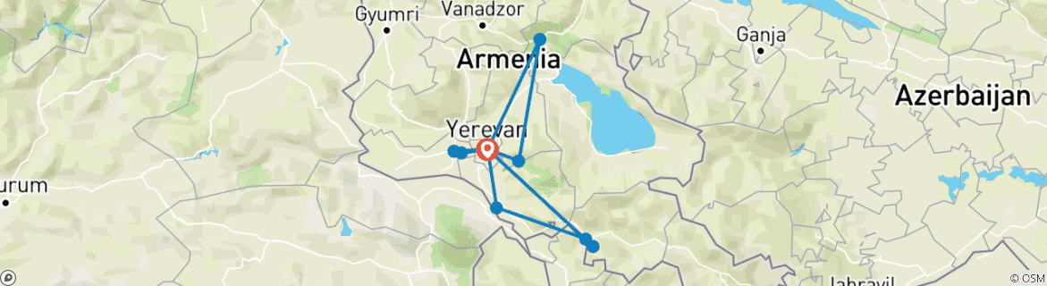 Karte mit der Reiseroute