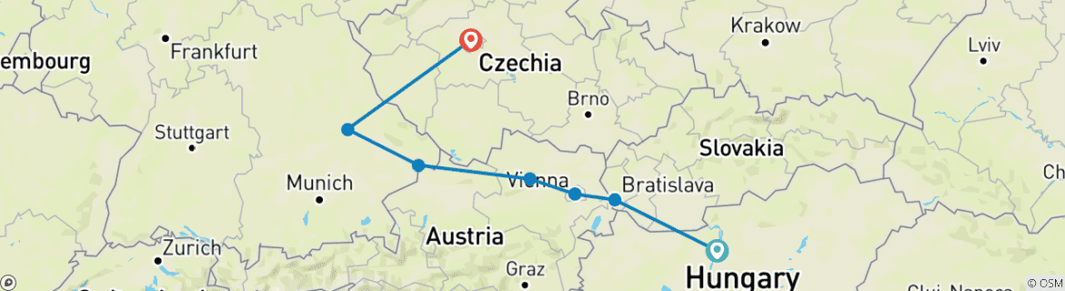 Foto van een kaart met de route van de rondreis