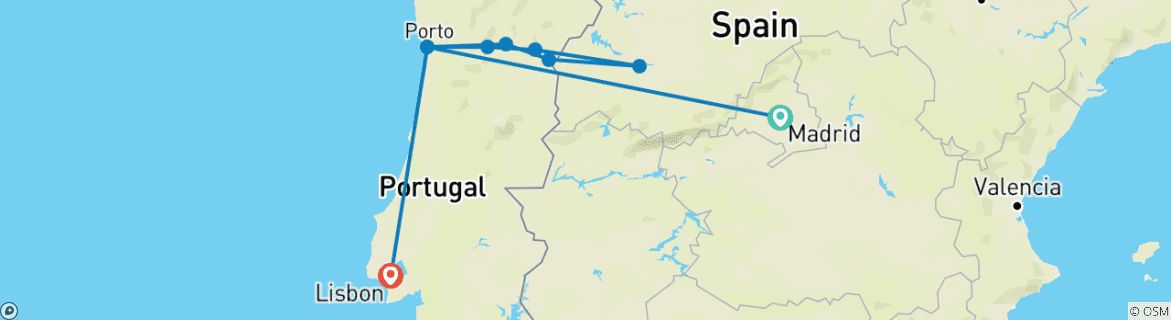 Image d'une carte montrant l'itinéraire du circuit