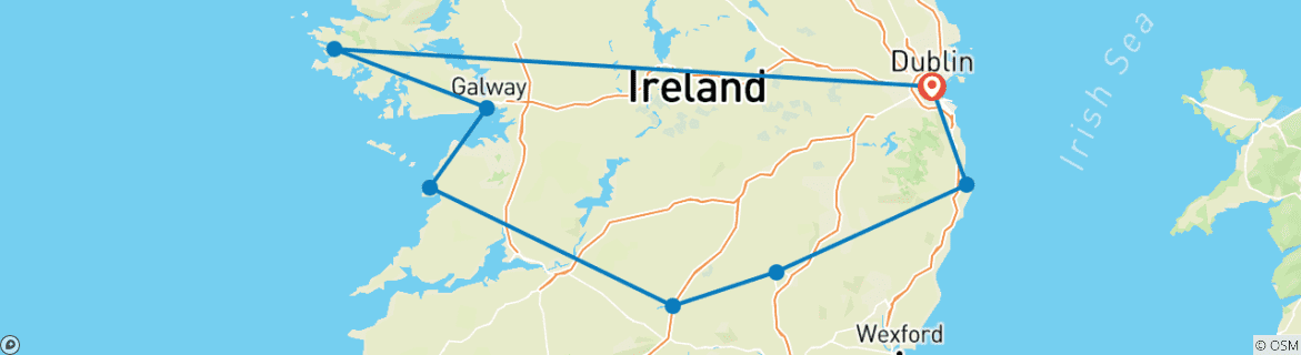 Foto van een kaart met de route van de rondreis