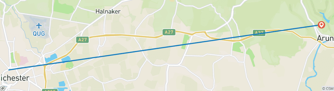 Image d'une carte montrant l'itinéraire du circuit