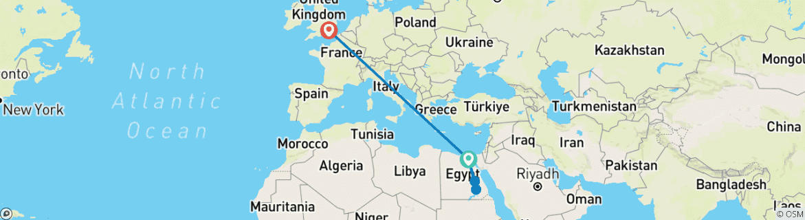 Image d'une carte montrant l'itinéraire du circuit