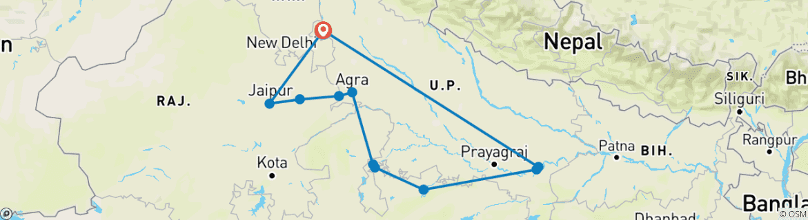 Imagen de un mapa que muestra la ruta del circuito