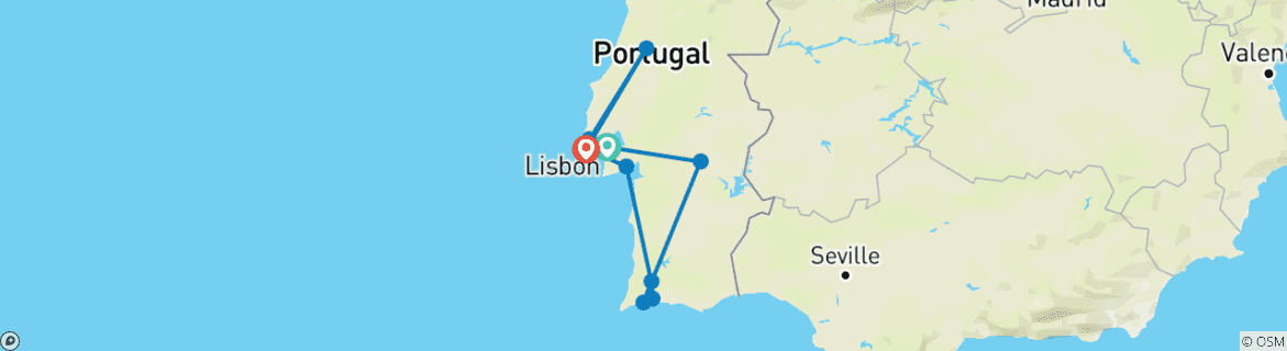 Karte mit der Reiseroute