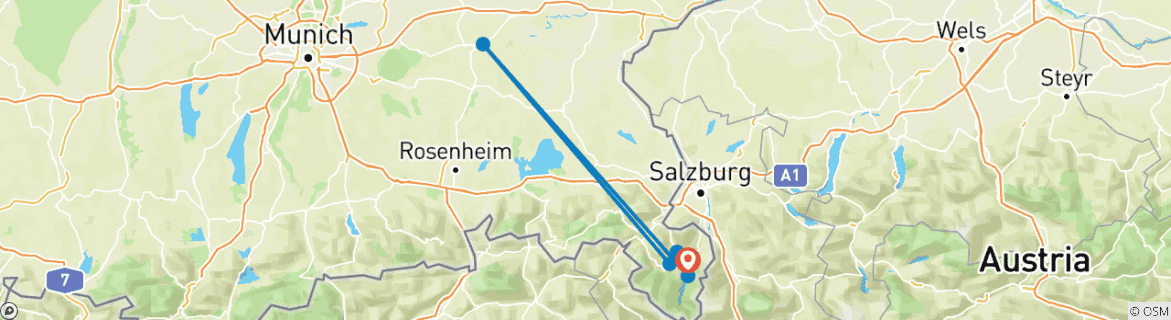 Image d'une carte montrant l'itinéraire du circuit