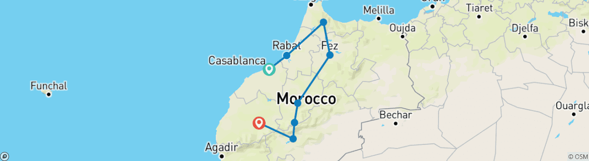 Imagen de un mapa que muestra la ruta del circuito