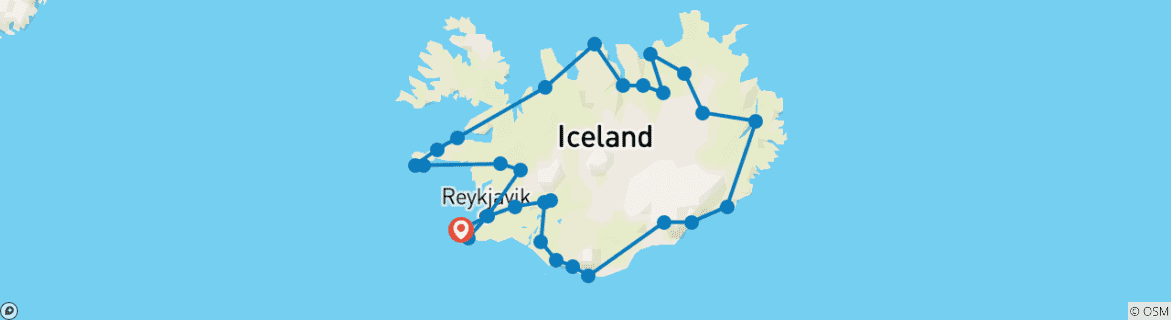 Image d'une carte montrant l'itinéraire du circuit