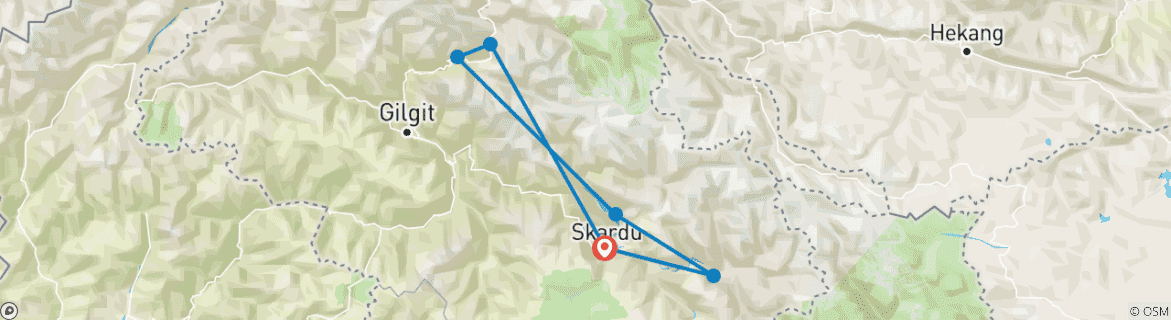 Image d'une carte montrant l'itinéraire du circuit