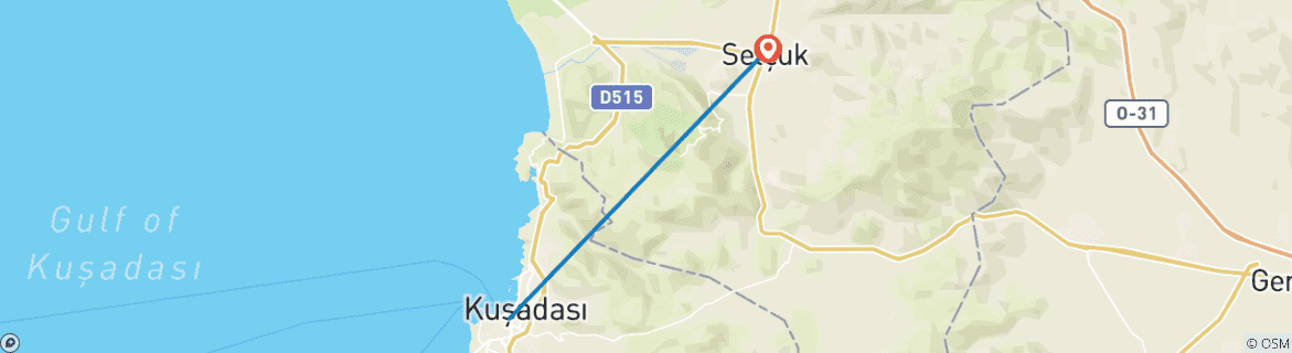 Image d'une carte montrant l'itinéraire du circuit