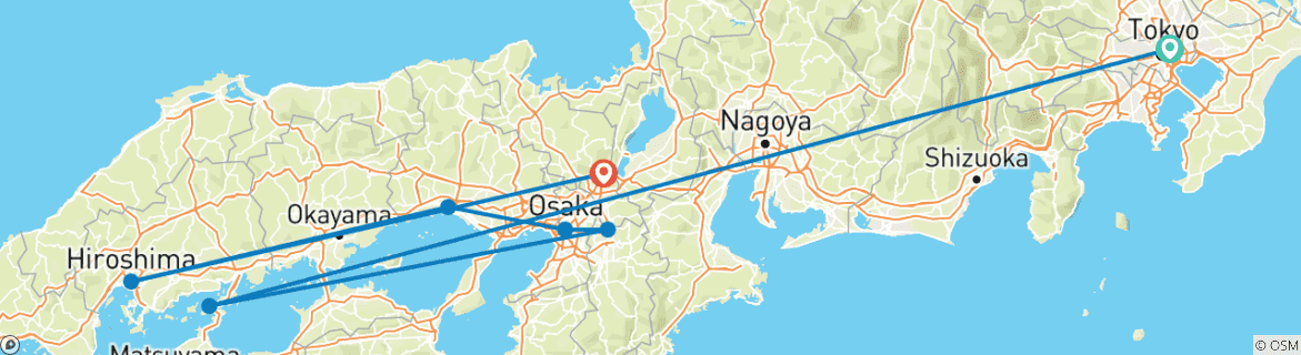 Karte mit der Reiseroute