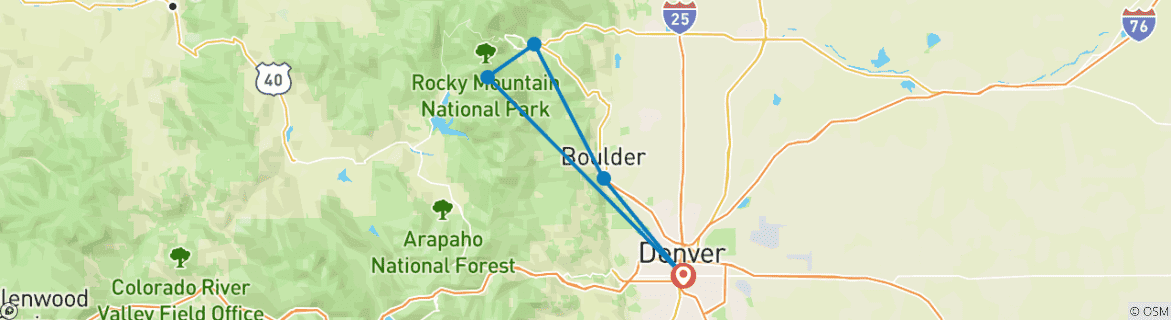 Image d'une carte montrant l'itinéraire du circuit