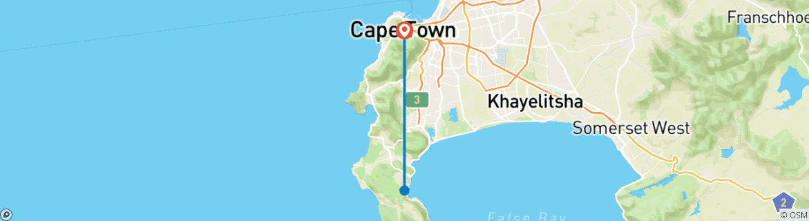 Image d'une carte montrant l'itinéraire du circuit