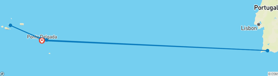 Karte mit der Reiseroute