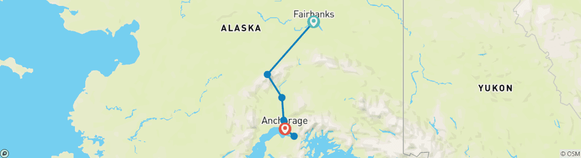 Image d'une carte montrant l'itinéraire du circuit