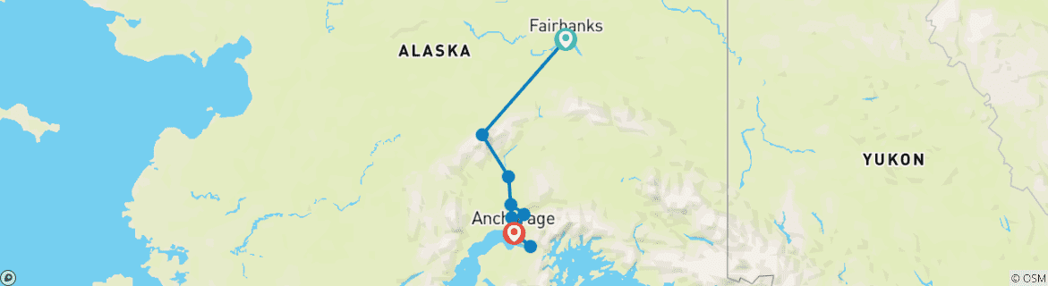 Image d'une carte montrant l'itinéraire du circuit