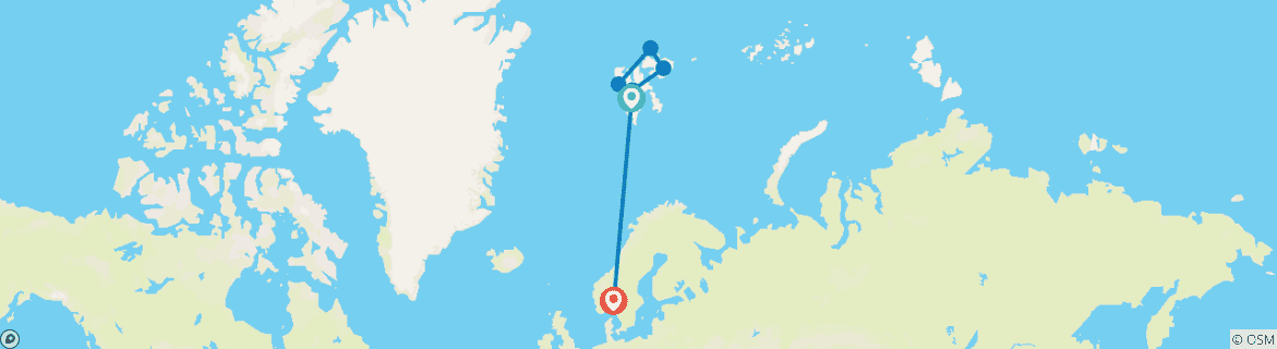 Foto van een kaart met de route van de rondreis