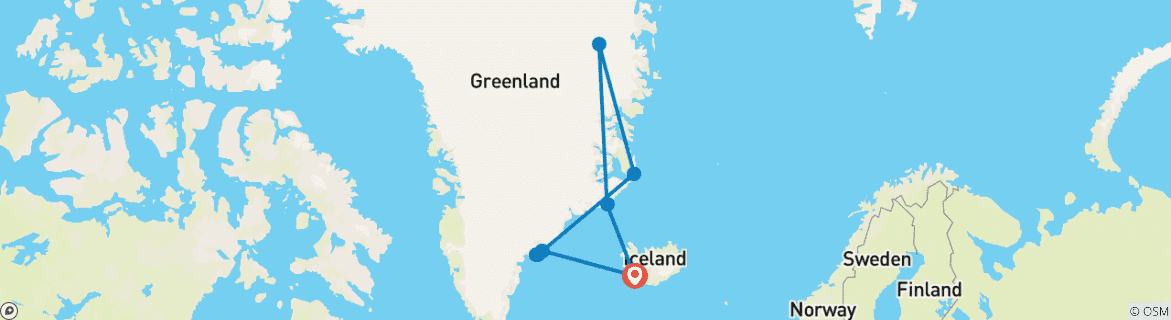 Image d'une carte montrant l'itinéraire du circuit
